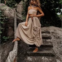 2025 Spring And Summer Vintage Style 3D Effect Cotton And Linen Spandex Polyester Midi Dress Skirts main image 1