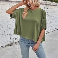 Women's T-shirt Half Sleeve T-Shirts Casual Elegant Streetwear Solid Color main image 5