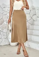 Women's Skirt Simple Style Streetwear Solid Color Midi Dress Holiday Banquet Selfie sku image 1