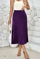 Women's Skirt Simple Style Streetwear Solid Color Midi Dress Holiday Banquet Selfie sku image 6