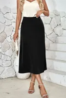 Women's Skirt Simple Style Streetwear Solid Color Midi Dress Holiday Banquet Selfie sku image 10