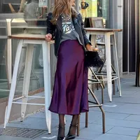 Women's Skirt Simple Style Streetwear Solid Color Midi Dress Holiday Banquet Selfie main image 5