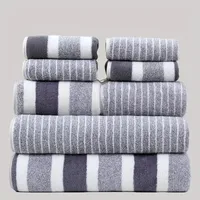 Casual Stripe Coral Fleece Towels Bath Towels Towels sku image 7