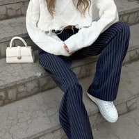 Women's Holiday Selfie Casual Simple Style Streetwear Stripe Full Length Casual Pants main image 5
