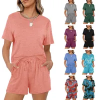 Holiday Daily Selfie Women's Casual Elegant Simple Style Solid Color Cotton Cotton Blend Polyester Shorts Sets Shorts Sets main image 1
