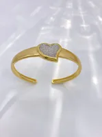Vintage Style Classic Style Heart Shape Copper Zircon 18K Gold Plated Women's Rings Bangle main image 4