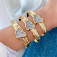Vintage Style Classic Style Heart Shape Copper Zircon 18K Gold Plated Women's Rings Bangle main image 1