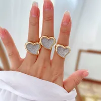 Vintage Style Classic Style Heart Shape Copper Zircon 18K Gold Plated Women's Rings Bangle main image 3