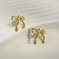 1 Pair Simple Style Heart Shape Bow Knot 316 Stainless Steel  18K Gold Plated Ear Studs main image 7