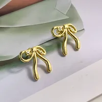 1 Pair Simple Style Heart Shape Bow Knot 316 Stainless Steel  18K Gold Plated Ear Studs main image 3