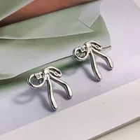 1 Pair Simple Style Heart Shape Bow Knot 316 Stainless Steel  18K Gold Plated Ear Studs main image 5