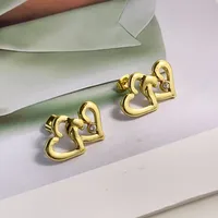 1 Pair Simple Style Heart Shape Bow Knot 316 Stainless Steel  18K Gold Plated Ear Studs main image 4