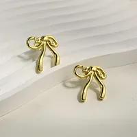 1 Pair Simple Style Heart Shape Bow Knot 316 Stainless Steel  18K Gold Plated Ear Studs sku image 4