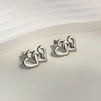 1 Pair Simple Style Heart Shape Bow Knot 316 Stainless Steel  18K Gold Plated Ear Studs sku image 2