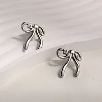 1 Pair Simple Style Heart Shape Bow Knot 316 Stainless Steel  18K Gold Plated Ear Studs sku image 1