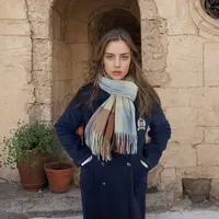 Women's Casual Simple Style Color Block Imitation Cashmere Tassel Scarf sku image 7