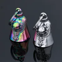 Retro Punk Bell Skull 304 Stainless Steel Keychain main image video