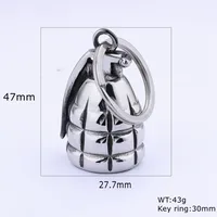 Retro Punk Bell Skull 304 Stainless Steel Keychain main image 6