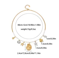 Elegant Baroque Style Beach Starfish Conch Shell 304 Stainless Steel Plating Women's Multi Charms Necklace main image 6