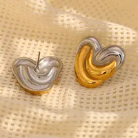 1 Pair Vintage Style Classic Style Heart Shape Mixed Metal Plating 304 Stainless Steel Ear Studs main image 4