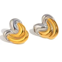 1 Pair Vintage Style Classic Style Heart Shape Mixed Metal Plating 304 Stainless Steel Ear Studs sku image 1