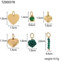 Simple Style Heart Shape Rose Beaded Resin Titanium Steel Inlay Zircon Jewelry Accessories sku image 1
