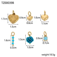 Simple Style Heart Shape Rose Beaded Resin Titanium Steel Inlay Zircon Jewelry Accessories sku image 7
