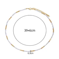 Simple Style Geometric Titanium Steel Beaded Plating Inlay Zircon Women's Necklace sku image 1