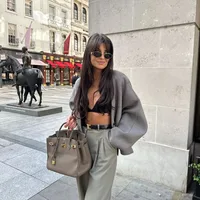 Women's European And American Wind Streetwear Solid Color Single Breasted Coat main image 2