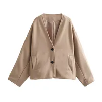 Women's European And American Wind Streetwear Solid Color Single Breasted Coat main image 3