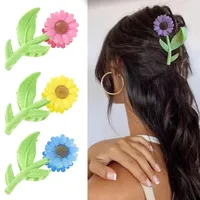 Women's Pastoral Sunflower Plastic Hair Claws main image 1