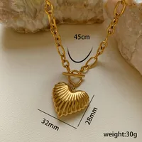 Retro Streetwear Heart Shape Flower 304 Stainless Steel Women's Pendant Necklace sku image 1