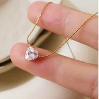 Simple Style Moon Titanium Steel Rhinestones 18K Gold Plated Ramadan Festival Women's Pendant Necklace sku image 3
