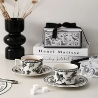 Casual Classical Flower Ceramics Coffee Cup 1 Set main image 1