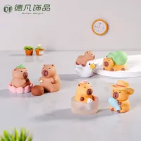 Cartoon Capybara Resin Statue Cute Animal Cream Gel Solid Color Miniature Landscape Table Decorations Plastic Crafts main image 1