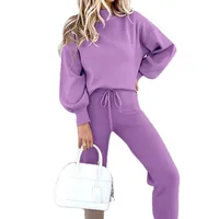 Holiday Daily Selfie Women's Temperament Commuter Urban Style Solid Color Polyester Sweatshirt Sets Shorts Sets main image 5