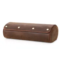 Solid Color Crazy Horse Leather School Daily Graduation Simple Style Solid Color Watch Box sku image 1