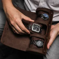 Solid Color Crazy Horse Leather School Daily Graduation Simple Style Solid Color Watch Box main image 3