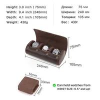 Solid Color Crazy Horse Leather School Daily Graduation Simple Style Solid Color Watch Box main image 2