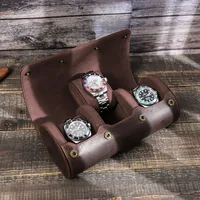Solid Color Crazy Horse Leather School Daily Graduation Simple Style Solid Color Watch Box main image 5