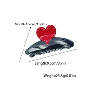 Women's Elegant Sweet Heart Shape Acetic Acid Sheets Rhinestones Hair Claws main image 2