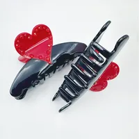 Women's Elegant Sweet Heart Shape Acetic Acid Sheets Rhinestones Hair Claws main image 4
