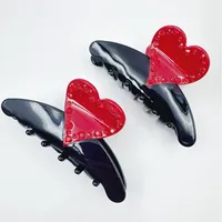 Women's Elegant Sweet Heart Shape Acetic Acid Sheets Rhinestones Hair Claws main image 5