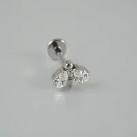 Simple Style Classic Style Flower Bee Titanium Alloy Plating Inlay Zircon 14K Gold Plated White Gold Plated Unisex Lip Stud Ear Studs main image 10