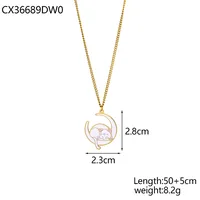 Simple Style Geometric Titanium Steel Beaded Plating Inlay Natural Stone Zircon Women's Necklace sku image 2