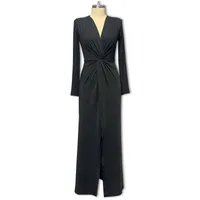 Women's Sheath Dress Casual Elegant Streetwear V Neck Pleated Long Sleeve Solid Color Maxi Long Dress Holiday Banquet Selfie main image 4