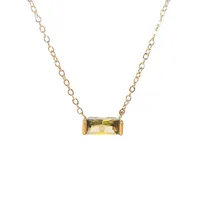 Vintage Style Simple Style Rectangle 304 Stainless Steel Inlay Birthstone 18K Gold Plated Women's Bracelets Necklace sku image 20