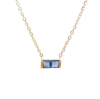 Vintage Style Simple Style Rectangle 304 Stainless Steel Inlay Birthstone 18K Gold Plated Women's Bracelets Necklace sku image 21