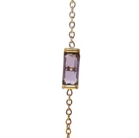 Vintage Style Simple Style Rectangle 304 Stainless Steel Inlay Birthstone 18K Gold Plated Women's Bracelets Necklace sku image 3