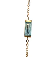 Vintage Style Simple Style Rectangle 304 Stainless Steel Inlay Birthstone 18K Gold Plated Women's Bracelets Necklace sku image 4